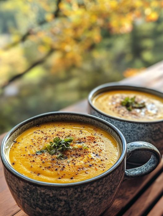 Soupe épicée à la rhubarbe et aux courgettes